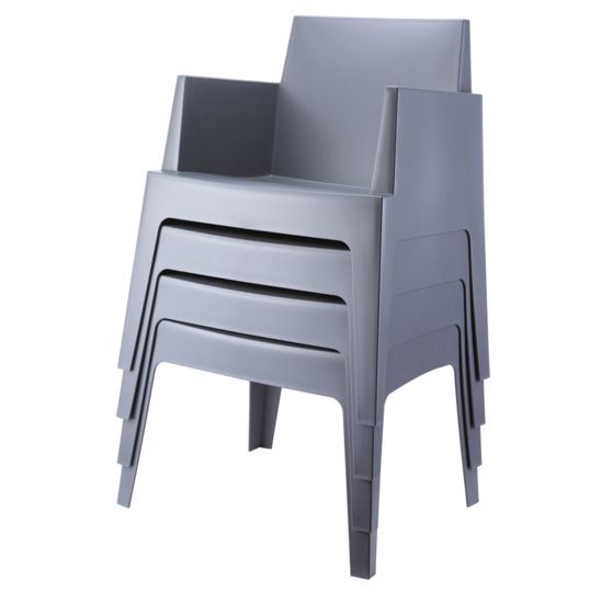 Кресло пластиковое Box, темно-серый
