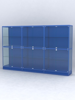 Витрина "АЛПРО" №4-3м-500-1 (задняя стенка - ДВП), Синий