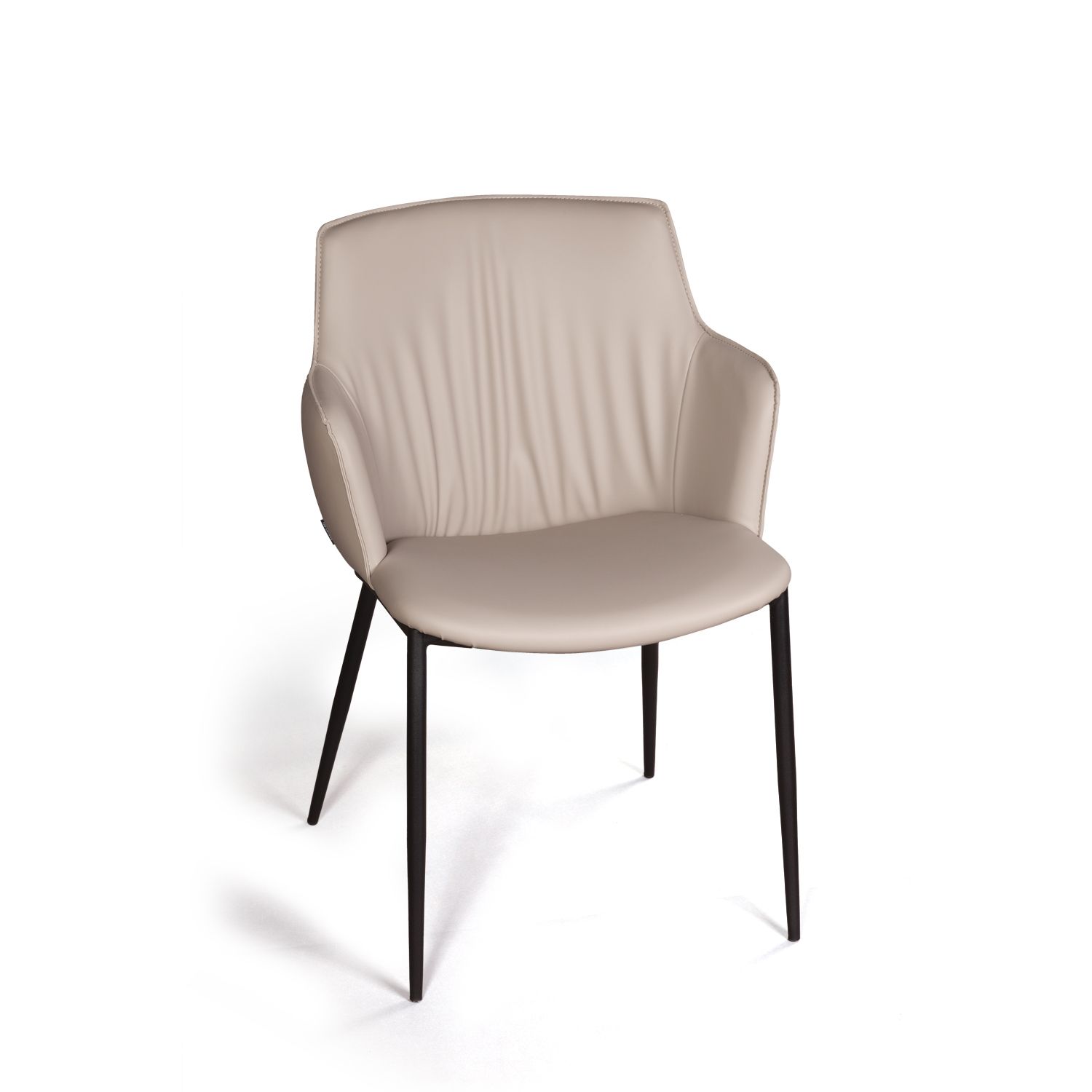 Стул с подлокотниками София, иск.кожа soft-touch, серый