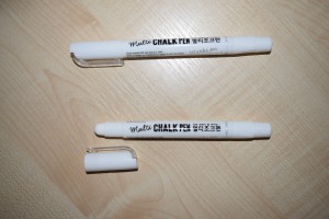 Маркер меловой КУРСИВ-02.Wt белый