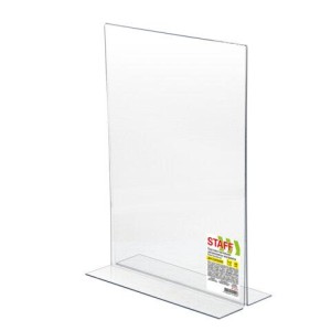 Подставка настольная для рекламных материалов ВЕРТИКАЛЬНАЯ (210х297 мм), А4, двусторонняя, STAFF, 291397
