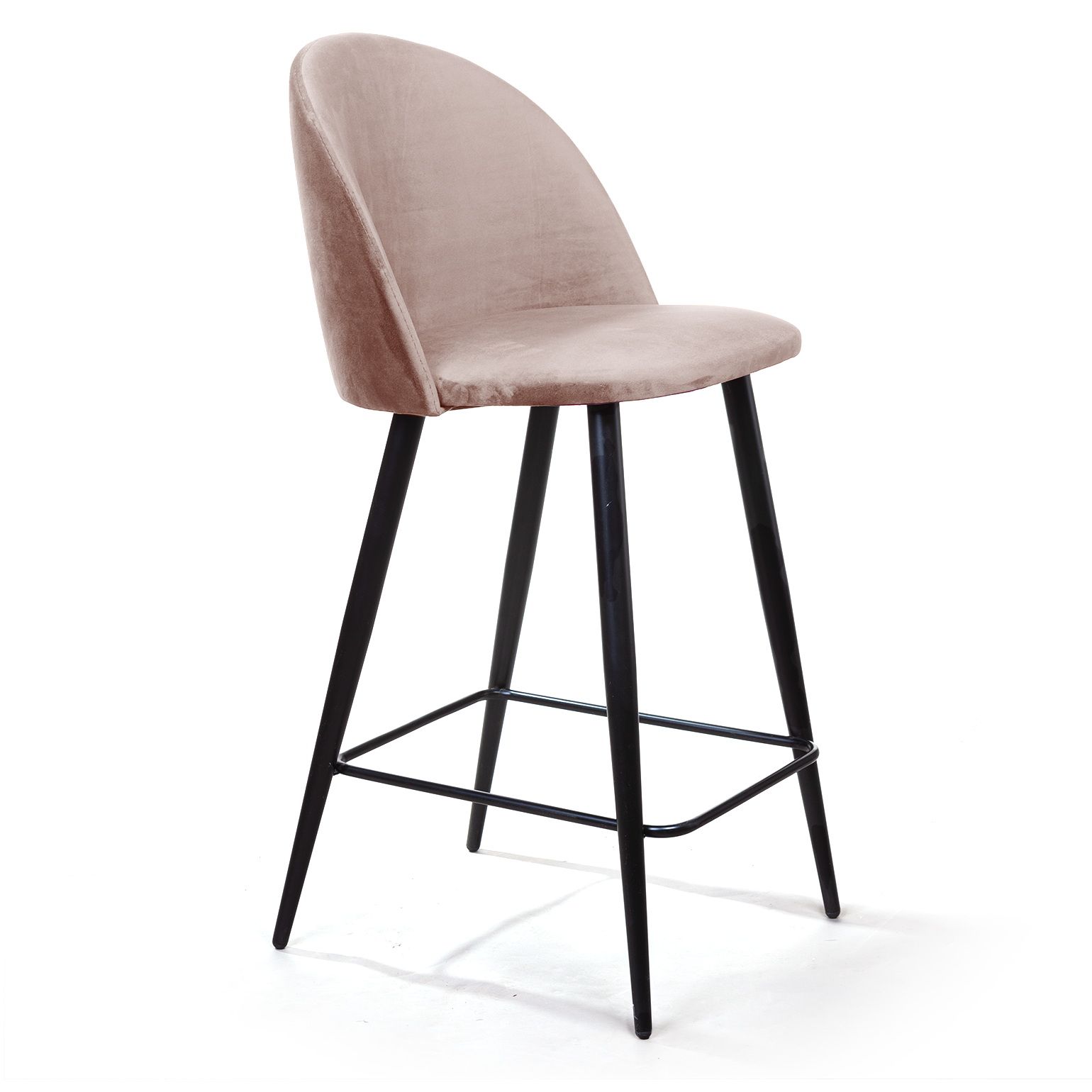 Стул полубарный Томас, бархат пепельно-бежевый 25