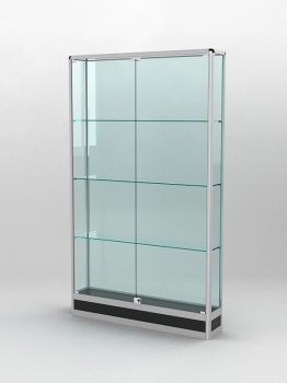 Витрина "ПРОФИЛЬ ПОДИУМ" №2-200-2 (задняя стенка - стекло), Черный