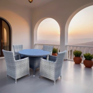 Комплект плетеной мебели AM-395C/T395 Grey (4+1)