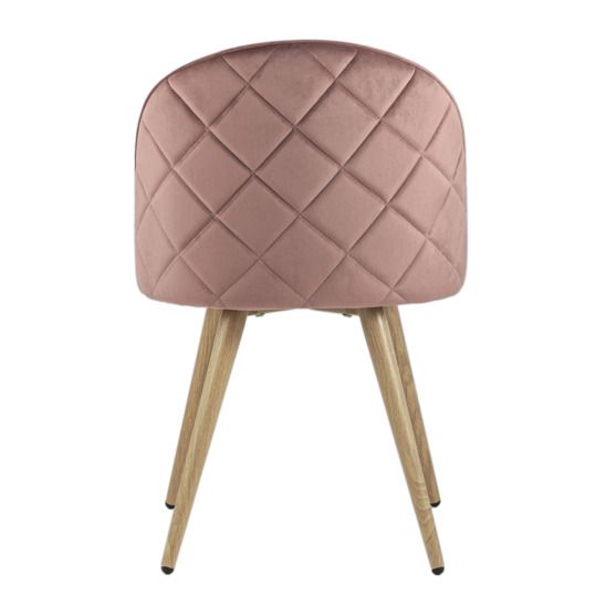 Стул Лион, велюр с ромбами розовый