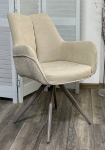 Стул МАРК 360 град., цвет B-03/LOTOS-03 бежевый, велюр / латте каркас