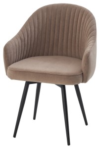 Стул ШЕЛЛ 360 град. поворот. B5 Капучино, велюр / черный каркас,