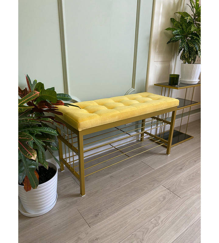 Банкетка Сканди-96-2 (желтый/золото)