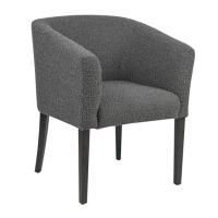 Полукресло Самбука, рогожка с эффектом букле BUCKLE dark grey, чёрная морилка