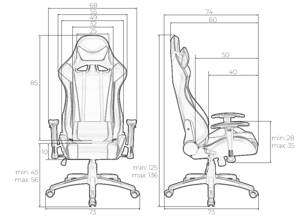 Кресло игровое DOBRIN BRIAN, черно-синяя экокожа