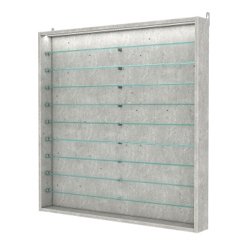 Витрина настенная №4-7ГУ с подсветкой, Метрополитан Грей