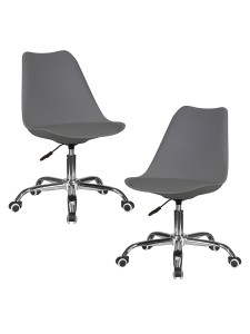Набор 2 шт Офисное кресло для персонала DOBRIN MICKEY, темно-серый