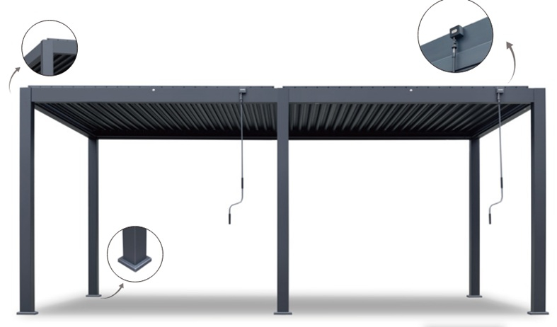 Пергола металлическая 3х6 м Astrol Pergola темно-серый