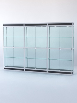 Витрина "ПРЯМОУГОЛЬНАЯ" №3-3м-300-2 (задняя стенка - стекло), Черный