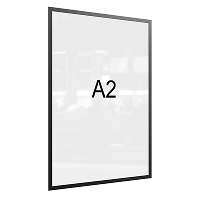 МАГНЕТИК А2 Рамка-слайд для информации магнитная черная (5 штук)