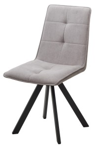 Стул БРОНКС (BRONX), 360 град. поворот. B22 Серый, велюр / черный каркас