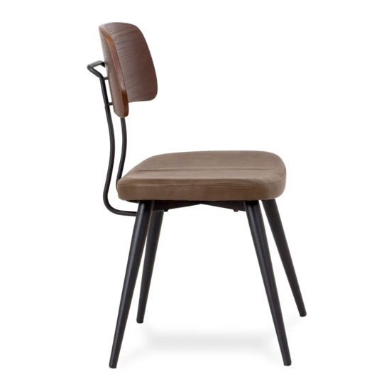 Стул Joni, темно-коричневый/ черный
