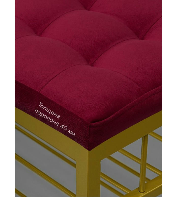 Банкетка Сканди-76-2 (красный/золото)
