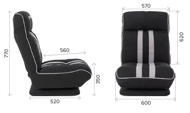 Геймерское кресло Everprof Goro (Горо) Ткань Черно-серый