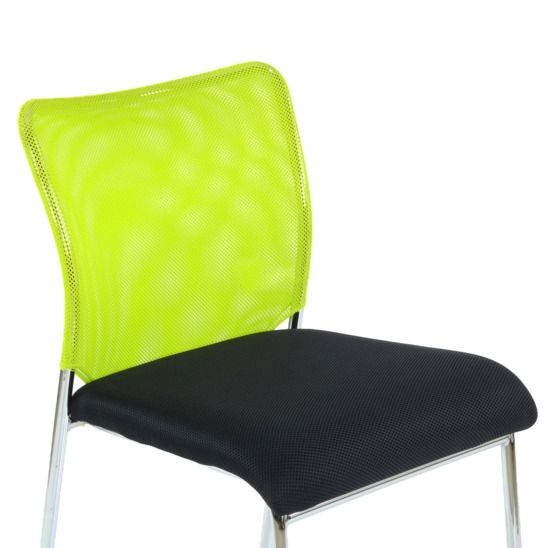 Стул ткань сетка черная, спинка зеленая