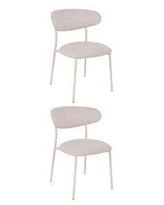 Стул обеденный Ayla серый белые ножки 2 шт.