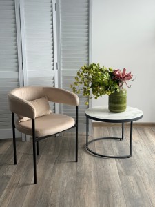 Стул СТАН, цвет H-06 Бежевый, велюр / черный каркас