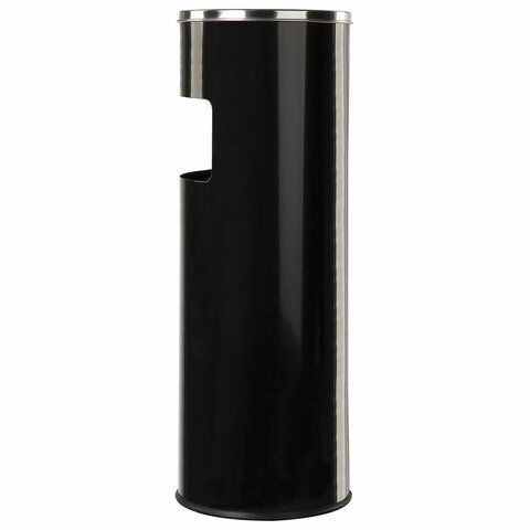 Урна с пепельницей 27 литров, 600х250 мм, нержавеющая сталь, черная, ЛАЙМА "Профессионал", 606300