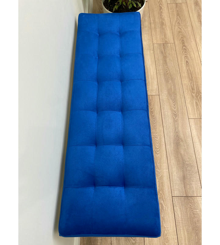 Банкетка Сканди-120-2-полочная (синий/золото)