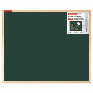 Доска для мела магнитная 60х90 см, зеленая, деревянная рамка, BRAUBERG "Wood", 238800