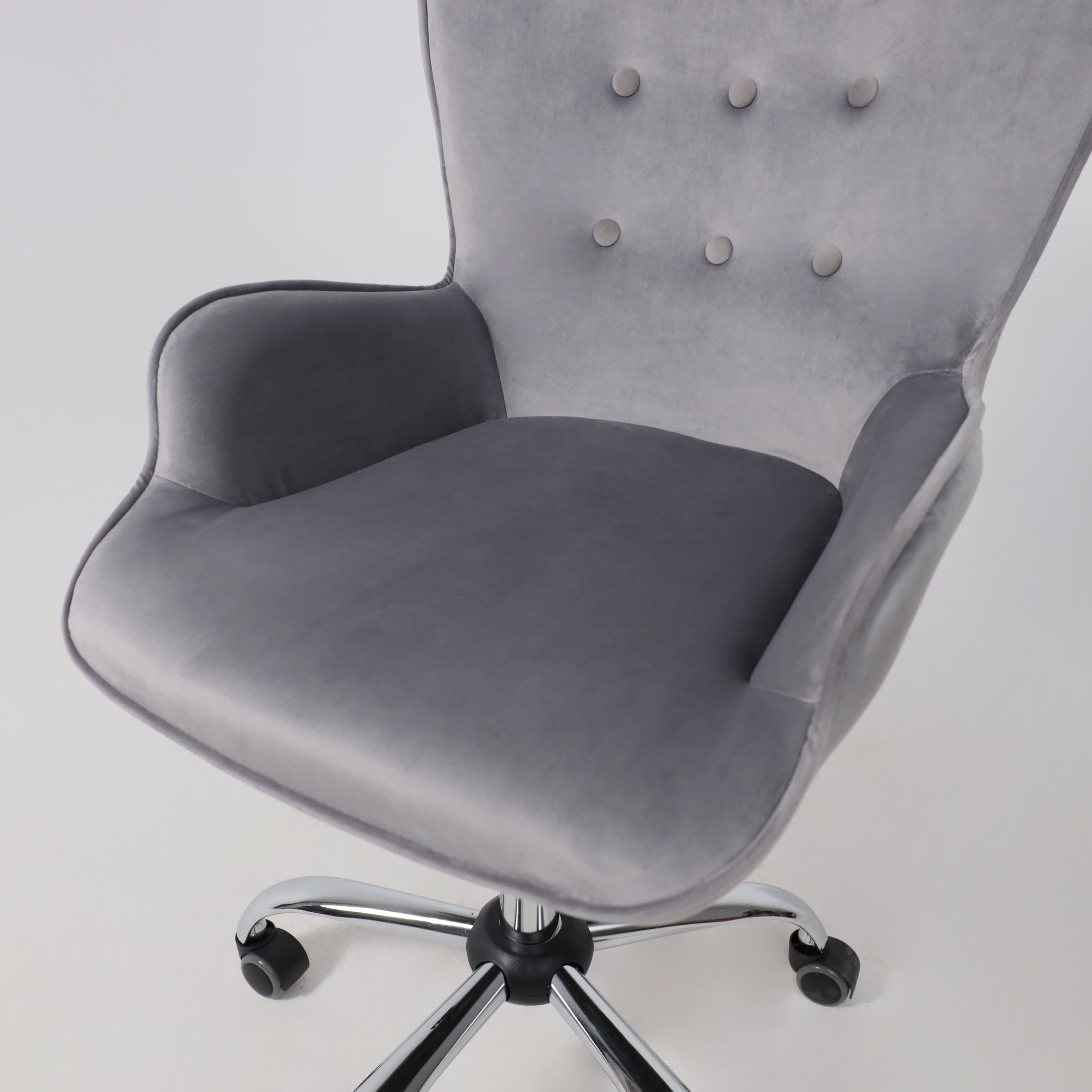 Кресло поворотное Bella, серый, велюр