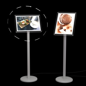 ЦИРКОН А3 Стойка информационная с тонкой световой панелью серая П.01.01