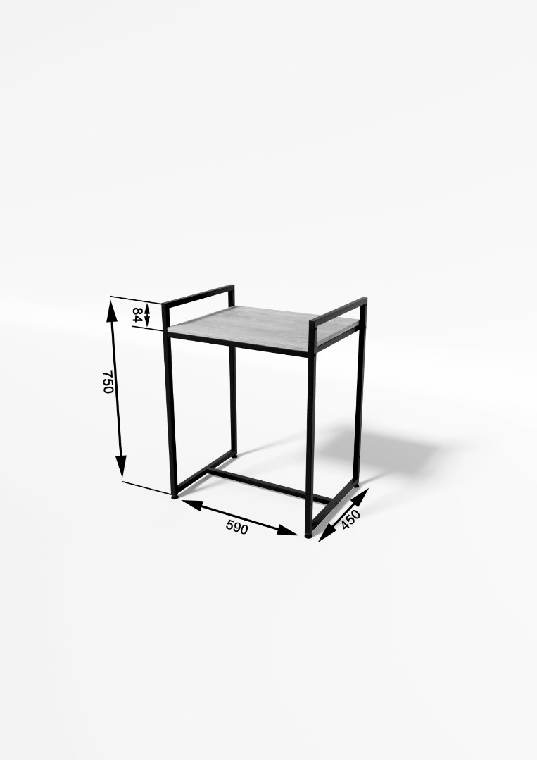 Стол TEVOLO демонстрационный черный-дуб сонома В75Ш60Г45