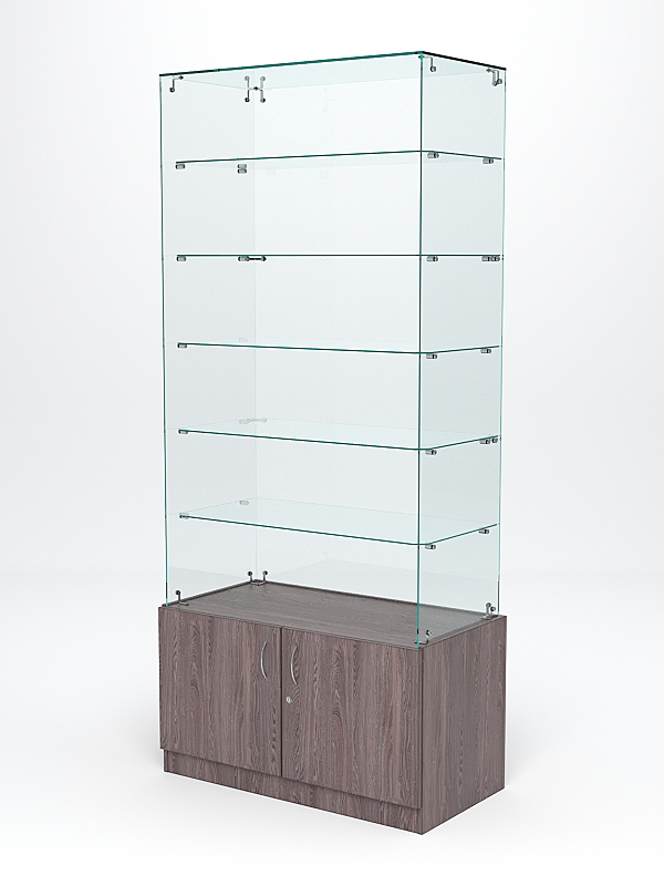 Витрина стеклянная "ИСТРА" №605 (без дверок, задняя стенка - стекло)