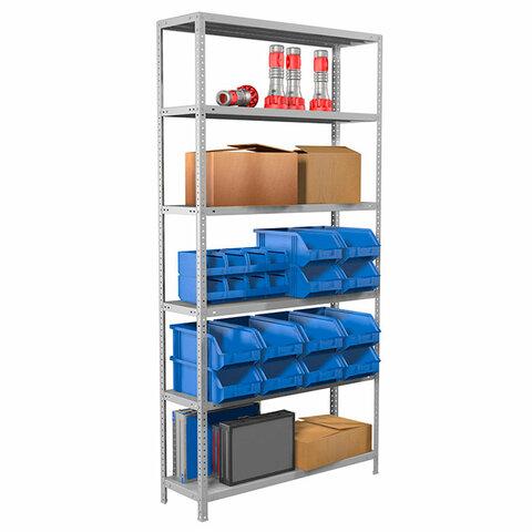 Стеллаж металлический BRABIX "MS 220/50-6", 2200х1000х500 мм, 6 полок, 291375