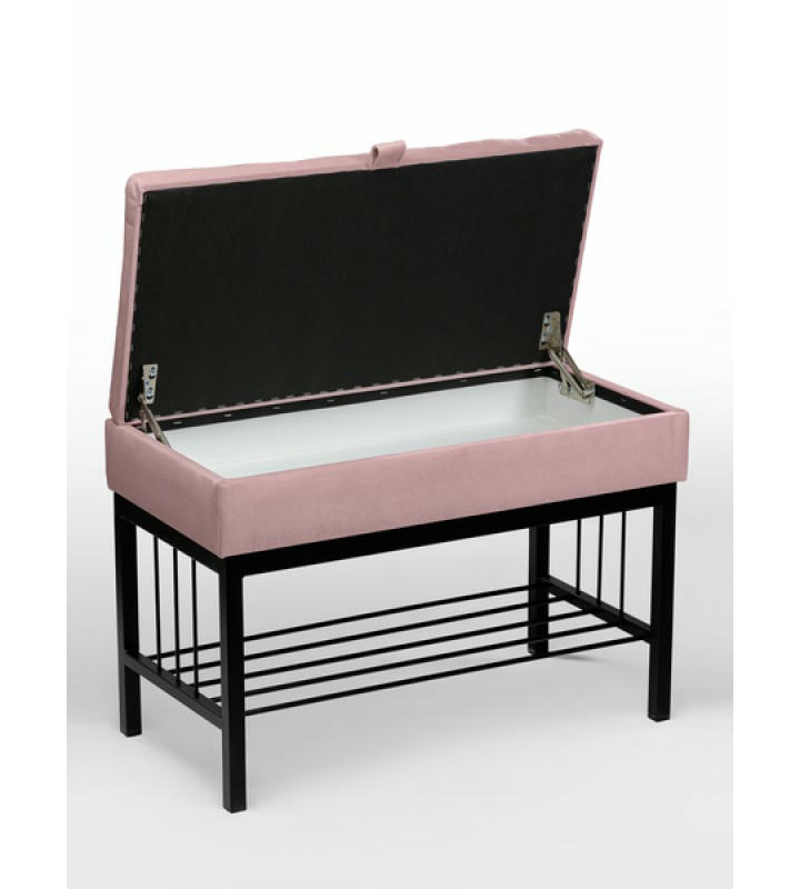 Банкетка Н-76 (черный/светло-розовый)