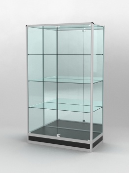 Витрина "ПРОФИЛЬ ПОДИУМ" №2-500-3 (задняя стенка - зеркало), Черный