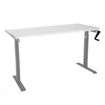 Стол с регулировкой высоты механический LuxAlto LA-T33-M1 серый/белый ЛДСП 160*70*2.5