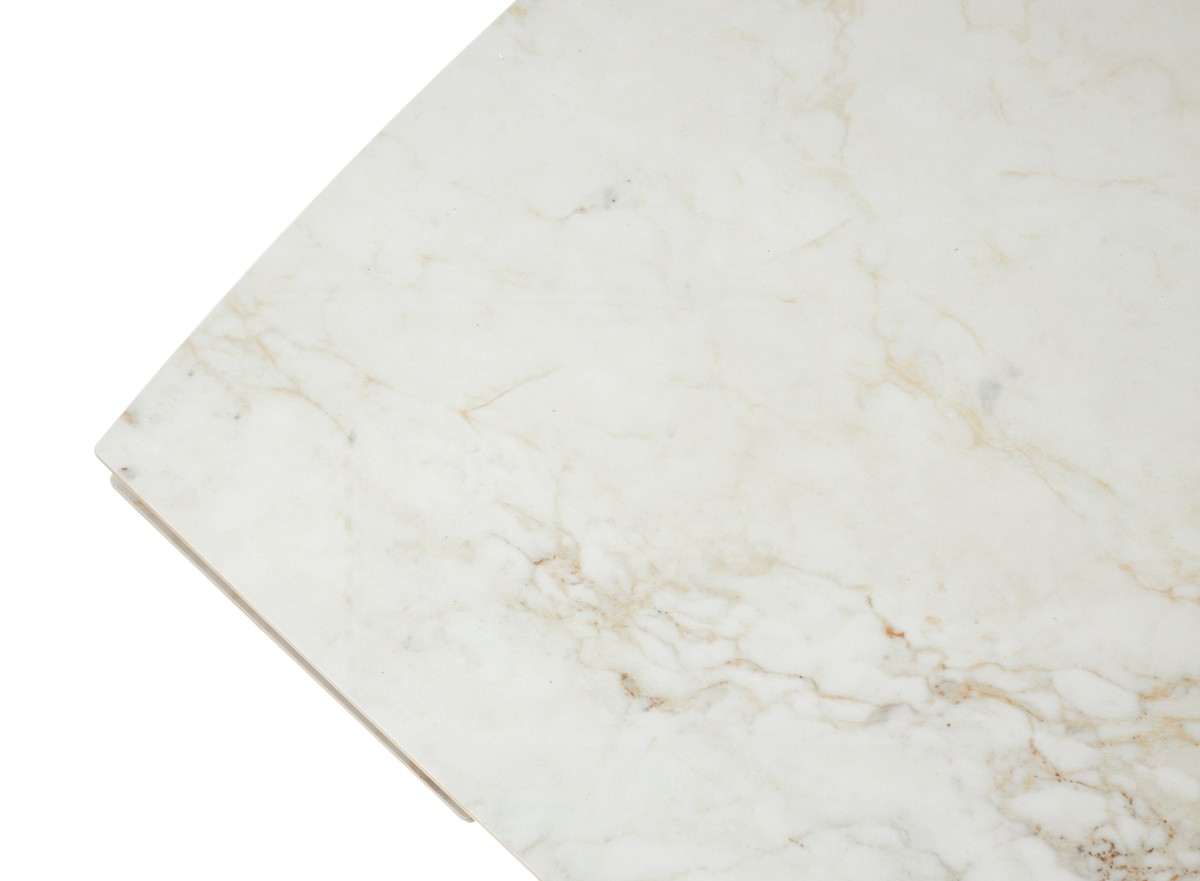 Стол ПУАНТО 200  BRECHA CREMA ELEGANCE, керамика / Латте каркас