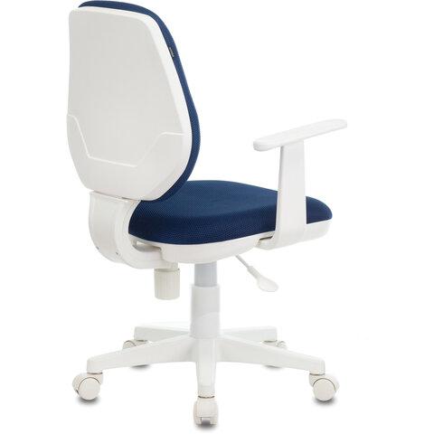 Кресло BRABIX "Fancy MG-201W", без подлокотников, пластик белый, синее, 532413, MG-201W_532413