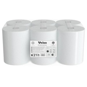 Полотенца бумажные рулонные 150 м, VEIRO Professional (H1) COMFORT, 1-слойные, КОМПЛЕКТ 6 рулонов, K211