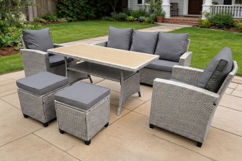 "Мэдисон" обеденная группа из искусственного ротанга, цвет серыйцвет Серый