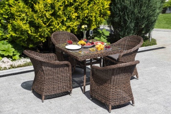 "Фредо" обеденная группа из искусственного ротанга, цвет коричневыйцвет коричневый