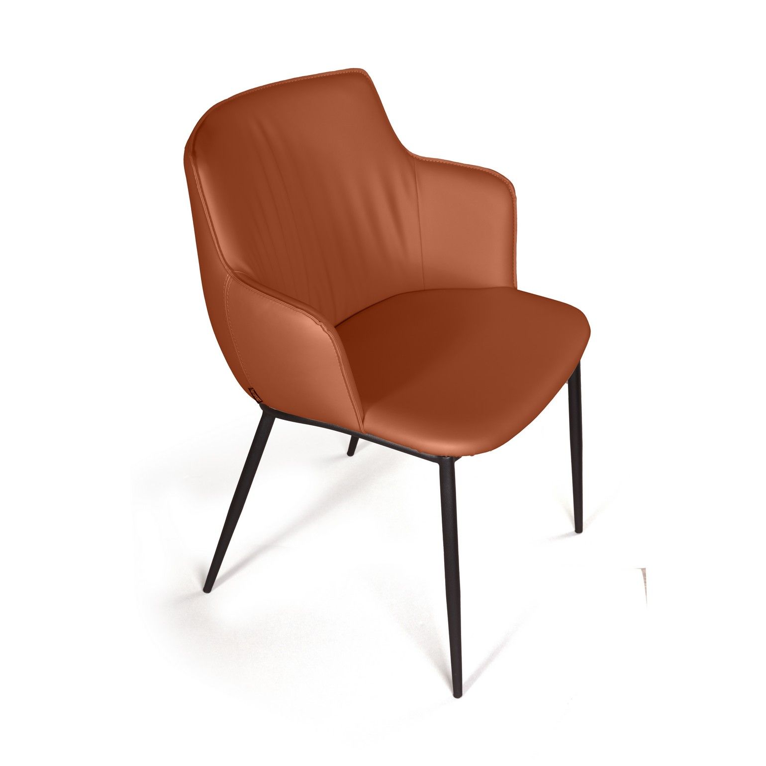 Стул с подлокотниками София, иск.кожа soft-touch, терракот