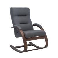 Кресло-качалка Leset Милано, серый, ткань, цвет каркаса орех