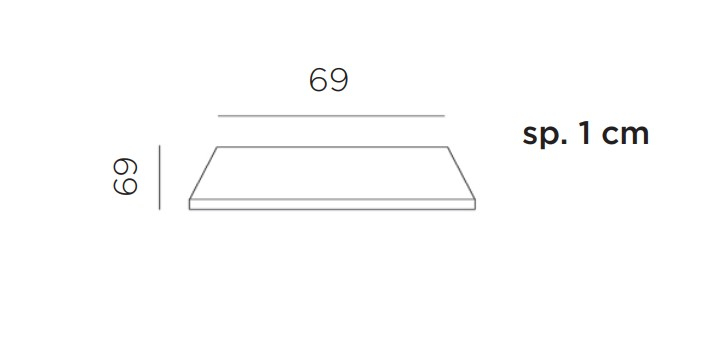 Столешница квадратная Piano Laminato 70x70 кортен