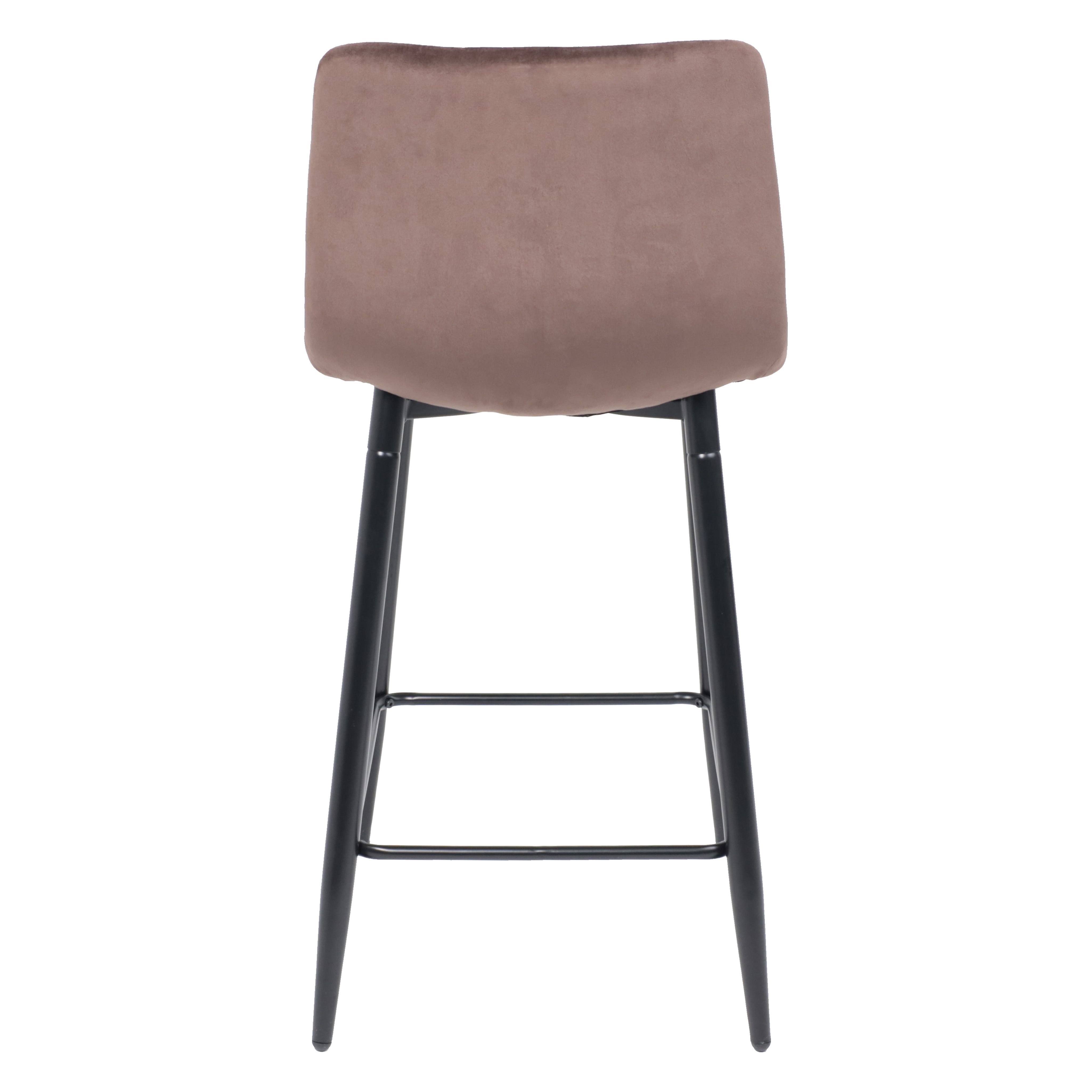 Стул барный Mia, коричневый, велюр