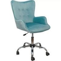 Кресло поворотное BELLA, велюр, голубой