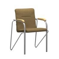 Стул Самба, MAKRO 032, подлокотники-лак, цвет каркаса-серебро