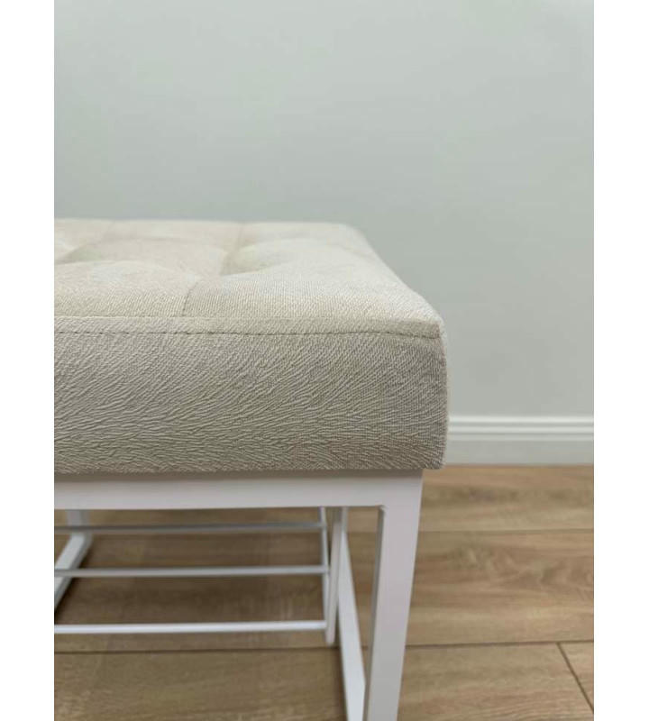 Банкетка Марсей 40-44 с полкой (светло бежевый/белый)