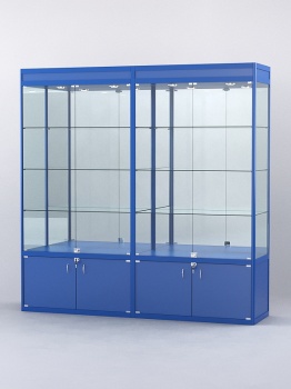 Витрина "АЛПРО" №1-2м-500-3 (задняя стенка - зеркало), Синий